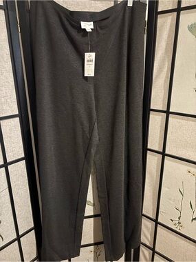 J Jill Dark Charcoal Wide Leg Knit Pants